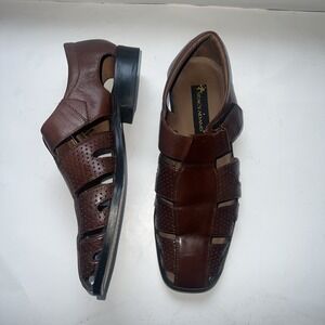 Stacy Adams Brown Leather Fisherman Sandals Brown Size 10.5